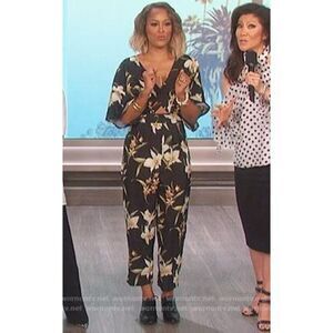 Jumpsuit with Kimono Sleeve in Lily Print by Asos